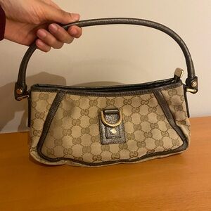 Gucci Monogram Canvas and Leather Shoulder